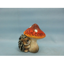 Mushroom Hedgehog forma de artesanía de cerámica (LOE2533-C11)